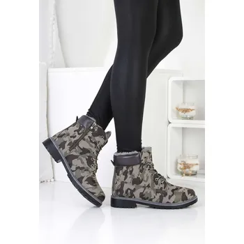 Dámská zimní obuv Cathay moda Maskáčové farmářky 3823-3GR Velikost: 38