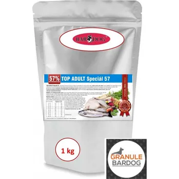 Krmivo pro psa Bardog Top Adult Special 57 lisované granule 1 kg – testovací balení, 57 % masa, bez pšenice a GMO