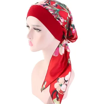 Šátek Šátek na hlavu - květovaná červená
