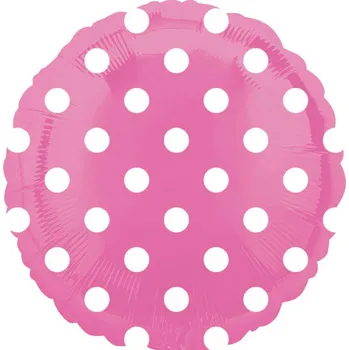 Balónek Amscan / Reithmüller Balonek fóliový kruh s puntíky růžový, 43 cm