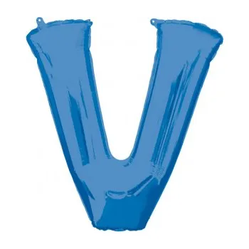Balónek Amscan / Riethmüller Fóliové písmeno V modré, 83 cm