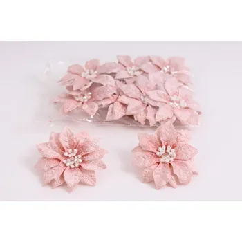 Vánoční dekorace Vánoční hvězda mini 7 cm, růžová