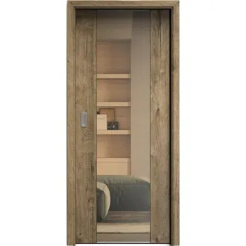 Interiérové dveře SAPELI HARMONIE KOMFORT M40 - CPL LAMINÁT - POSUVNÉ DVEŘE VČ. ZÁRUBNĚ - dub sherwood Průchozí šířka (cm): 60, Průchozí výška (cm): 210, Typ skla: Planibel bronz