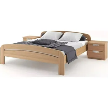 Postel Dřevěná postel Gabriela plus s oblým čelem 200x90 Dub Doprava ZDARMA.