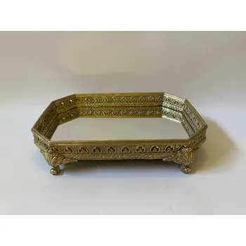 PODNOS SE ZRCADLEM ORNAMENT - VE ZLATÉM PROVEDENÍ