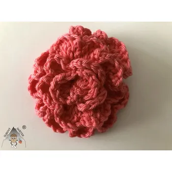 Brož Dubový skřítek Háčkovaná brož růže velká – originální doplněk s romantickým nádechem růžová