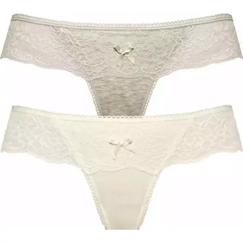 Kalhotky Dámské bavlněné kalhotky Leptir 30/02 2 pack L Šedá