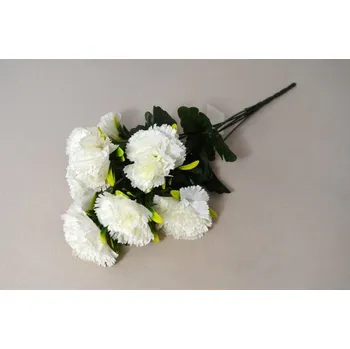 umělá květina Karafiát kytice 7 květů 41 cm bílý