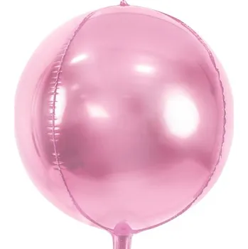 Balónek PartyDeco Balonek fóliový koule růžová světlá metalická, 40 cm