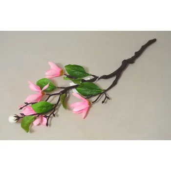 umělá květina Člunatec větvička 4 květy 37 cm - růžová
