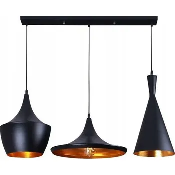 Toolight, stropní svítidlo COSTA 3xE27 APP083-3CP, černá-zlatá, OSW-00120