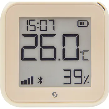 Centrální jednotka pro chytrou domácnost Shelly H a T Gen 3 Mocha bezdrátové teplotní a vlhkostní čidlo Bluetooth, Wi-Fi