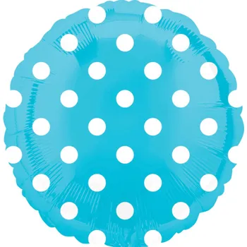 Balónek Amscan / Reithmüller Balonek fóliový kruh s puntíky modrý, 43 cm