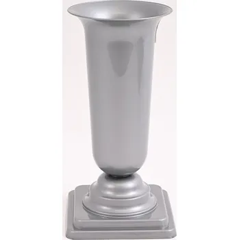 Váza Váza plastová se zátěží 30 x 16 cm, stříbrná