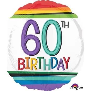 Amscan / Reithmüller Balonek fóliový číslo 60 duhový, 43 cm