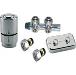 NEREZ Ventilový set pro středové koupelnové radiátory, rohový ,IVAR KIT DV 10415 pro CU 15 KIT530007INOX15