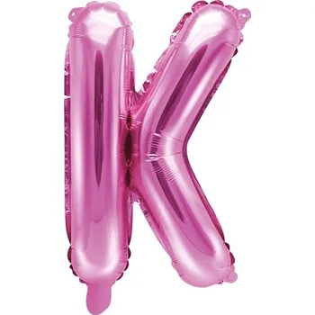 PartyDeco Fóliové písmeno K růžové, 35 cm