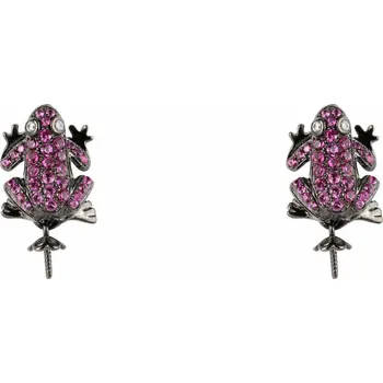 Náušnice Dámské náušnice Lancaster Žába JLA-EAR-FROG-5 Mincovní stříbro Purpurová