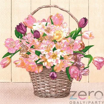 Papírový kapesník Ubrousky Maki 7320522 jarní kytice v košíku