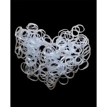 Gumičky na afro copy - 200 ks - bíle