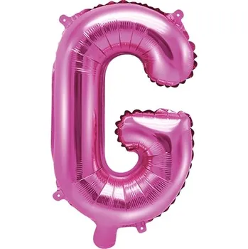 Balónek PartyDeco Fóliové písmeno G růžové, 35 cm