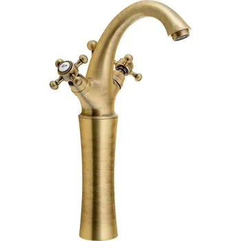 Vodovodní baterie Reitano Rubinetteria ANTEA stojánková umyvadlová baterie vysoká s výpustí, výška 300mm, bronz 3276L