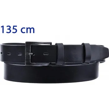 Módní doplněk Pánský kožený černý pásek 14-60 dlouhý (obvod pasu 135 cm) 135 cm