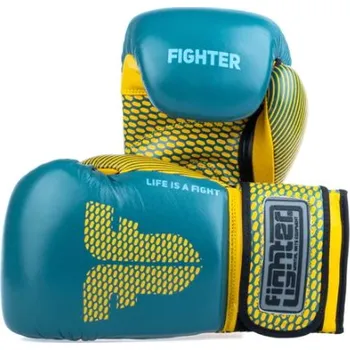 Boxerské rukavice BOXERSKÉ RUKAVICE FIGHTER TRAINING BLUE-YELLOW Barva: Modrá, Velikost: 10oz