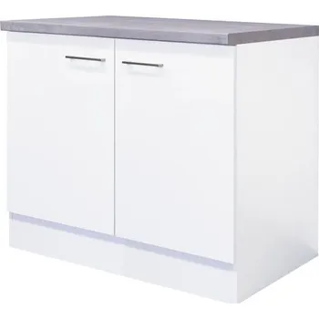 Kuchyňská skříňka Kuchyňská skříňka pod dřez Flex Well Varo ŠxHxV 100 x 60 x 86 cm čelo bílá matná korpus bílá