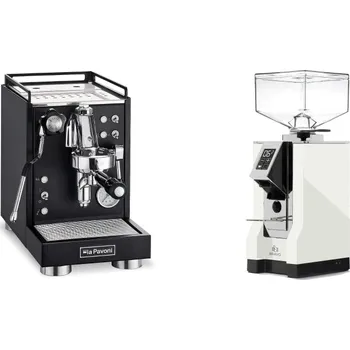 Kávovar La Pavoni Mini Cellini, black + Eureka Mignon Bravo, CR white