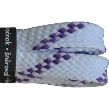 Tkaničky do bot Trekkingové tkaničky ploché bílofialové, délka 140 cm