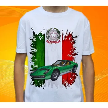 Pánské tričko tričko Lamborghini Miura 158 (Trička s motivy aut)