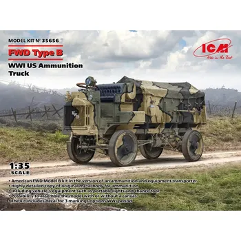 Plastikový model ICM 1/35 FWD Type B, US Ammunition Truck WWI (3x camo)