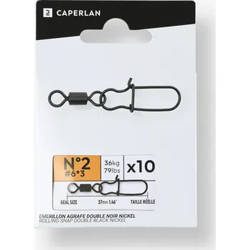 CAPERLAN Dvojitá karabinka s obratlíkem Black Nickel 5 ČERNÁ