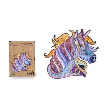 Dřevěná hračka Puzzle drewniane eko 148 Bajeczny jednorożec A3