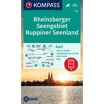 KOMPASS Wanderkarte 743 Rheinsberger Seengebiet, Ruppiner Seenland 1:50.000
