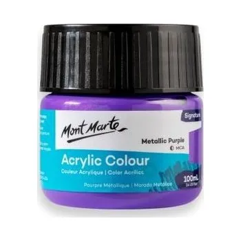 Vodová barva Mont Marte akrylová barva,100ml, metalická tm. fialová (Metallic Purple)