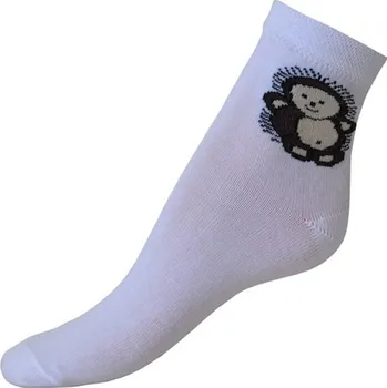 Art.11 Dětské ponožky Knebl - bílé s ježkem, velikost 32-35