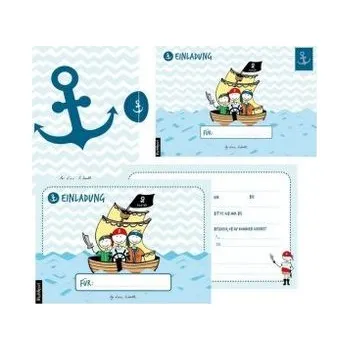 První čtění 12 Einladungskarten Geburtstag Junge (Piraten). Handgemachte Geburtstag Einladungskarten zum Kindergeburtstag incl. 12 liebevoll - Lisa, Wirth