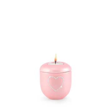 Smuteční dekorace Keramická miniurna Crystal Srdce - Lila