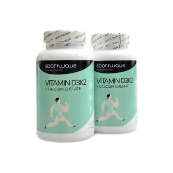 Doplněk stravy Sportwave - Vitamín D3K2 + Calcium chelate 2 x 120 kapslí