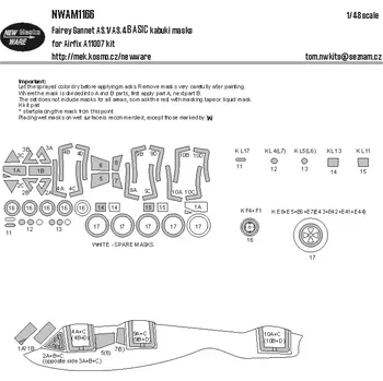 Plastikový model New Ware 1/48 Mask Fairey Gannet AS.1/AS.4 BASIC (AIRF)