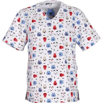 Zdravotnický oděv Gary´s Halena Uni ADA Woof Potisk/Modrá/Červená/Bílá barva 3XL