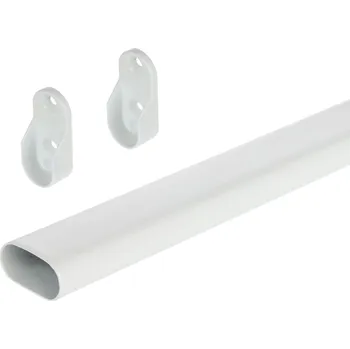 Věšák Interex Sada závěsných tyčí oválných 1m s úchyty 2ks / Bílá matná 1 m