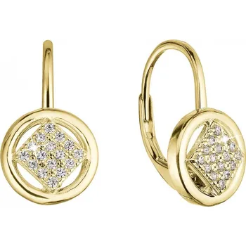 Náušnice Pozlacené stříbrné náušnice se zirkony 11509.1 crystal