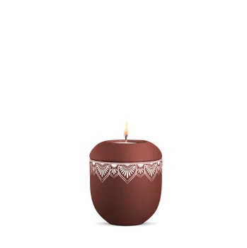 Smuteční dekorace Keramická miniurna Mandala - Bordó