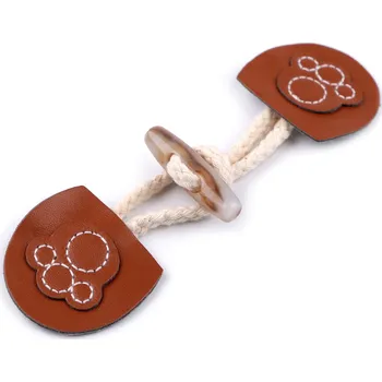 Knoflík Designové zapínání s olivou Varianta: 1 hnědá koňak, Balení: 1 pár