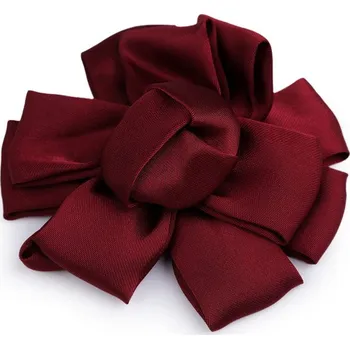 Saténový květ k našití a nalepení Ø6,5 cm - 6 bordó sv.