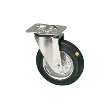 Pojezdové kolečko LAR 200/GR Otočné kolo s černou antistatickou gumovou obručí 0240166