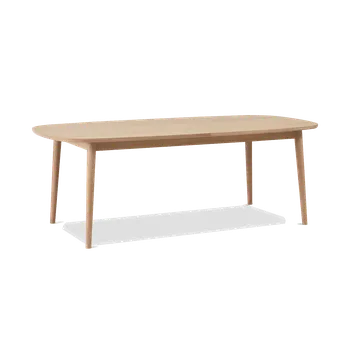 Jídelní stůl BOW, Rozměr Stůl BOW 160x85 cm, Povrch Dub bělený lakovaný, Rozšíření stolu Rozšiřující desky stolu-ANO